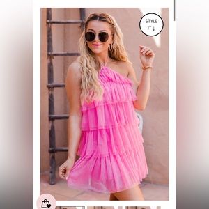 Pink Lily pink tulle mini dress size L